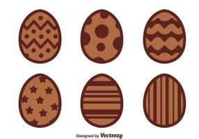 Vettori di uova di Pasqua al cioccolato