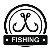 attraversato pesca gancio logo, semplice stile vettore