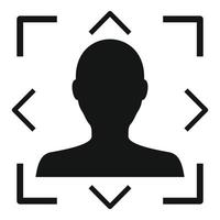 moderno viso riconoscimento icona, semplice stile vettore