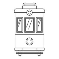 davanti Visualizza tram icona, schema stile vettore