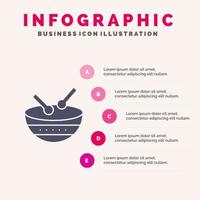 tamburo strumento irlandesi parata solido icona infografica 5 passaggi presentazione sfondo vettore