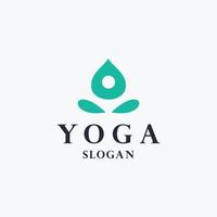 logo dello studio di yoga. icona della linea benessere salute spa. simbolo di meditazione. segno di equilibrio armonia zen. illustrazione vettoriale. vettore