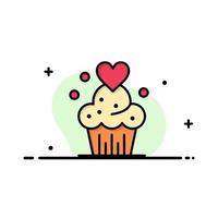 torta Cupcake muffin al forno dolci attività commerciale logo modello piatto colore vettore
