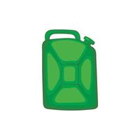 verde carburante scatola metallica icona, cartone animato stile vettore