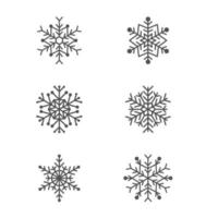 Natale bellissimo fiocco di neve impostato design vettore