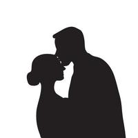 un' uomo baci un' donna su il fronte. benedizione, riconciliazione nel un' coppia. piatto vettore illustrazione. romantico illustrazione con fronte bacio scena. uomo bacio donna.