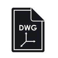 file dwg icona, semplice stile vettore