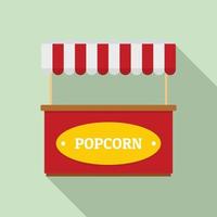 Popcorn strada negozio icona, piatto stile vettore