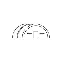 grande hangar icona, schema stile vettore