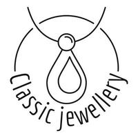 classico pendente gioielleria logo, schema stile vettore