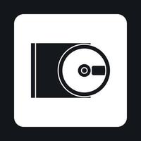 CD rom e disco icona, semplice stile vettore