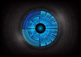moderno occhio olografo su tecnologia sfondo vettore