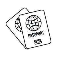 Due passaporti icona, schema stile vettore