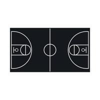 pallacanestro campo icona, semplice stile vettore
