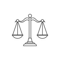 bilancia di giustizia icona, schema stile vettore