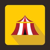 circo tenda icona, piatto stile vettore
