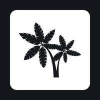 Due palma alberi icona, semplice stile vettore
