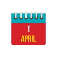 calendario aprile 1 icona, piatto stile vettore