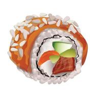 mescolare Sushi rotolo icona, cartone animato stile vettore