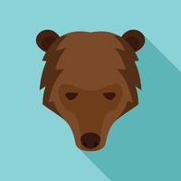 siberiano orso testa icona, piatto stile vettore