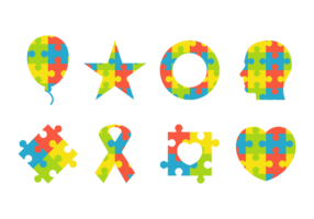Simbolo colorato puzzle di autismo vettore