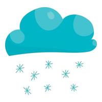 nube neve icona, cartone animato stile vettore