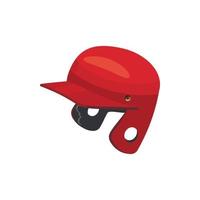 rosso baseball casco icona, cartone animato stile vettore