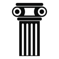 tempio pilastro icona, semplice stile vettore