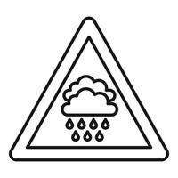 Attenzione alluvione icona, schema stile vettore