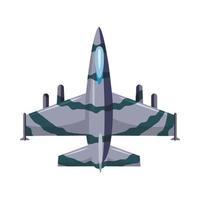 militare aereo icona, cartone animato stile vettore