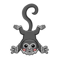 carino nero ragno scimmia cartone animato in posa vettore