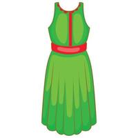 verde vestito icona, cartone animato stile vettore