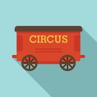 circo carrozza icona, piatto stile vettore