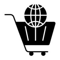 Perfetto design icona di globale shopping vettore