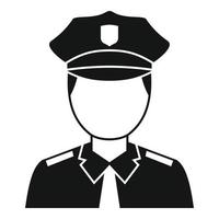 poliziotto avatar icona, semplice stile vettore