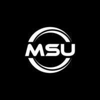 msu lettera logo design nel illustrazione. vettore logo, calligrafia disegni per logo, manifesto, invito, eccetera.