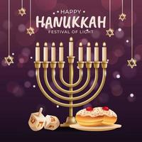 felice festa ebraica delle luci di hanukkah vettore