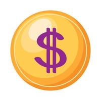 simbolo del dollaro nel pulsante vettore