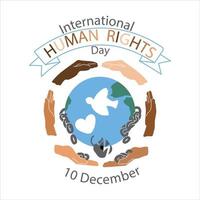 umano diritti internazionale giorno 10 dicembre vettore illustrazione