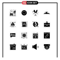 16 creativo icone moderno segni e simboli di mettere in guardia natura cack collina montagna modificabile vettore design elementi