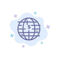 futuro di i soldi bitcoin bloccare catena crypto moneta decentralizzato blu icona su astratto nube sfondo vettore