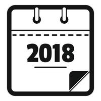 calendario nuovo anno icona, semplice nero stile vettore