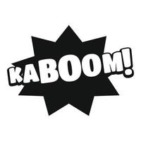 comico boom kaboom icona, semplice nero stile vettore