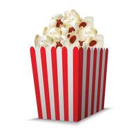 cinema Popcorn scatola modello, realistico stile vettore