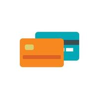 blu e arancia credito carte icona, piatto stile vettore