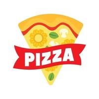 formaggio Pizza fetta logo, piatto stile vettore