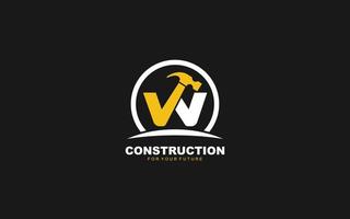 w logo costruzione vettore per la lavorazione del legno azienda. iniziale lettera martello modello vettore illustrazione per il tuo marca.