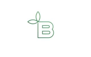 B logo foglia per identità. natura modello vettore illustrazione per il tuo marca.