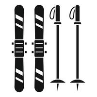 sciare attrezzatura icona, semplice stile vettore