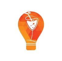 arancia e lampadina forma succo logo design concetto vettore illustrazione